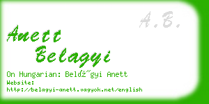 anett belagyi business card